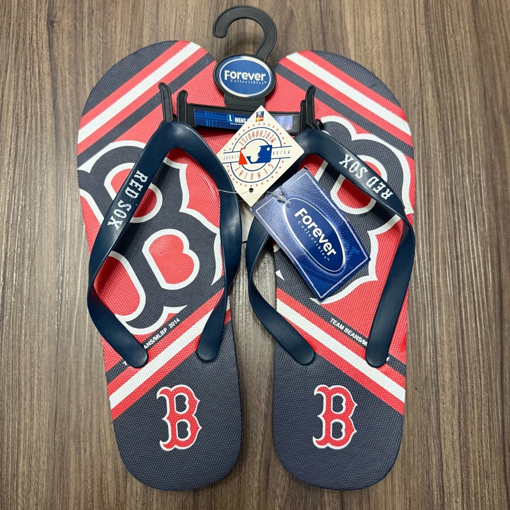 Sale!! NEW MLB Boston Red Sox Unisex Flip Flops Size L Mens size 10-11